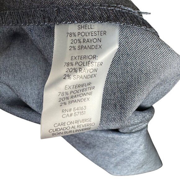 Calvin Klein Soft Jean A-Line Dress Exposed Back Zipper Attached Belt Size 16 - Picture 8 of 10